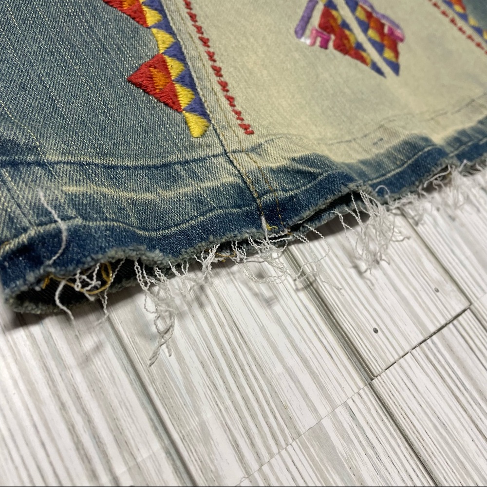 Signature8 Aztec embroidery denim skirt - Picture 8 of 10